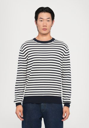 STRIPED CREW NECK - Pullover - dark night