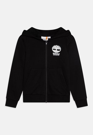 HOODED CARDIGAN - Cipzáras pulóver - black/white