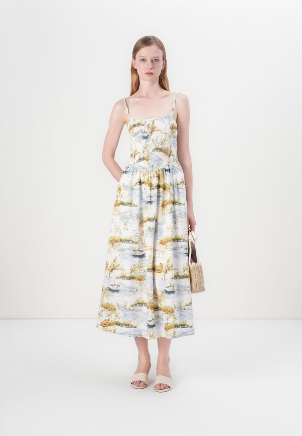 SMOCKED DIP WAIST MIDI DRESS - Day dress2