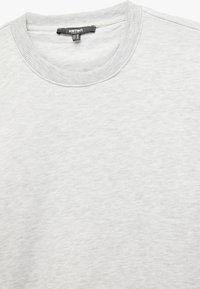 Lichtgrijze sweatshirt met ronde hals, ribgebreide kraag en zacht, gestructureerd materiaal. Bevat het merklabel aan de binnenzijde van de hals.