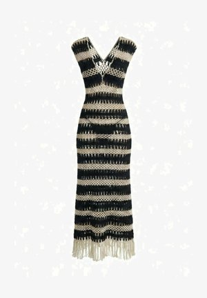 South Beach, FRINGED DETAIL STRIPED MIDI - Maxi-jurk - monochrome