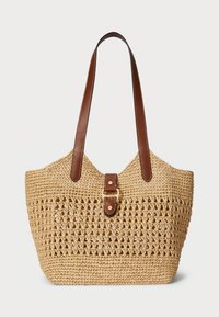 LOGO REVERSIBLE PEBBLED LEATHER BELT - Tote bag - natural/lauren tan