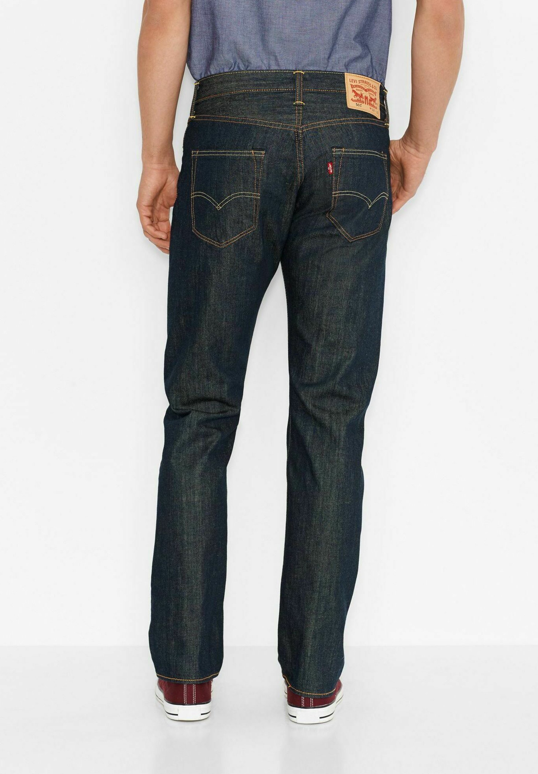 濃紺⭕️Levi's 501 STRAIGHT Rタブ W32 Levi's® 501® - Jeansy Straight Leg/raw denim - Zalando.pl