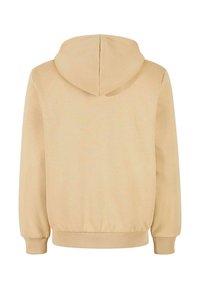 Hoodie in een zachte beige stof, met een relaxte pasvorm, geribde manchetten en een elastische tailleband, met een naadloze achterkant.
