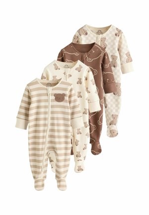Next, REGULAR FIT -BEAR TWO WAY ZIP 4 PACK - Kruippakje - brown