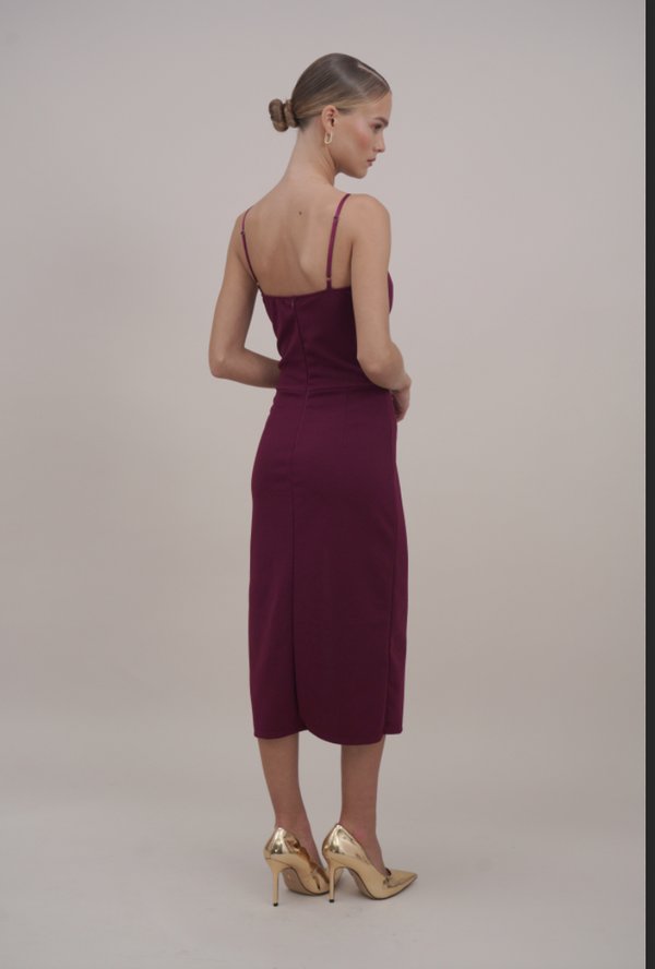 TINA CUT OUT DRESS - Cocktail dress / Party dress - aubergine2