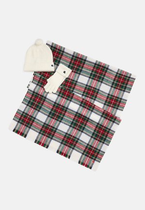 Lauren Ralph Lauren PLAID SCARF, GLOVES & BEANIE SET - Šál - cream stewart