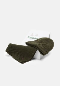 Barbour CARLTON FLECK BEANIE SCARF SET - Kootud müts - olive