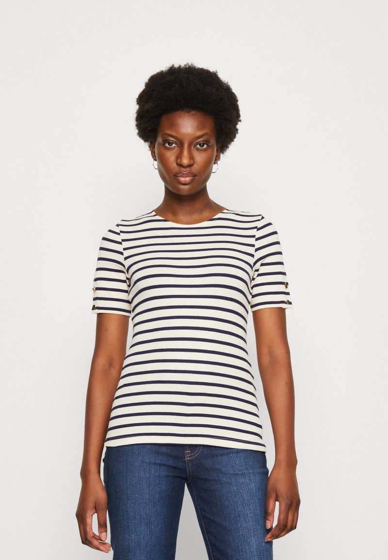 Anna Field Tshirt print dark blue/white/donkerblauw Zalando.nl
