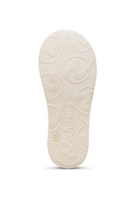 Vit innersula med en texturerad yta som har ett mönster av upprepade logotyper. Storlek "20" är präglad nära botten.