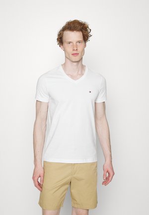 GANT SLIM SHIELD V-NECK - T-Shirt basic - grey melange/grau