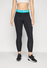 Nike Performance - CROP - Leggings - black/dusty cactus/white Image miniature 1