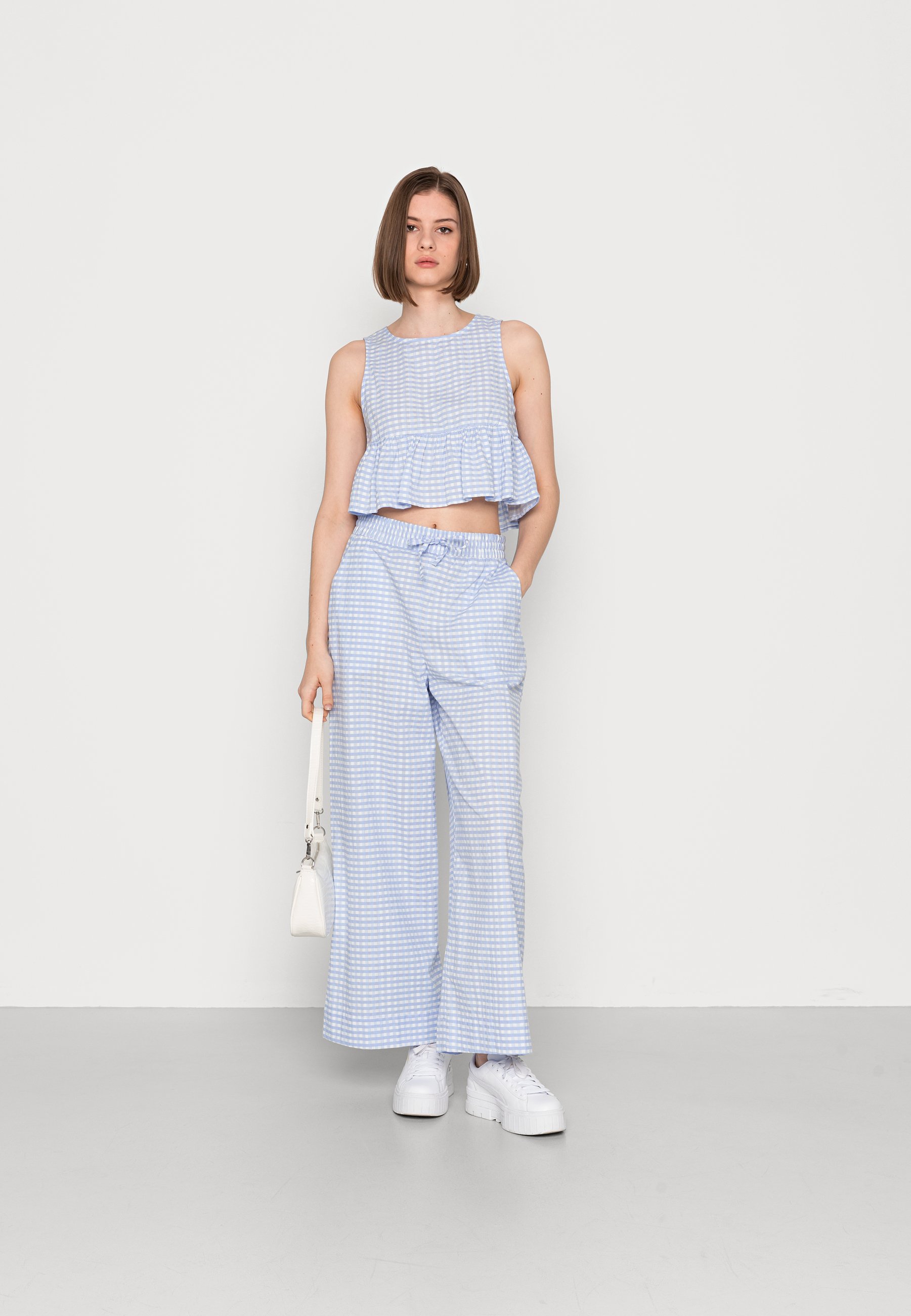 Monki Trousers - blue gingham/blue 