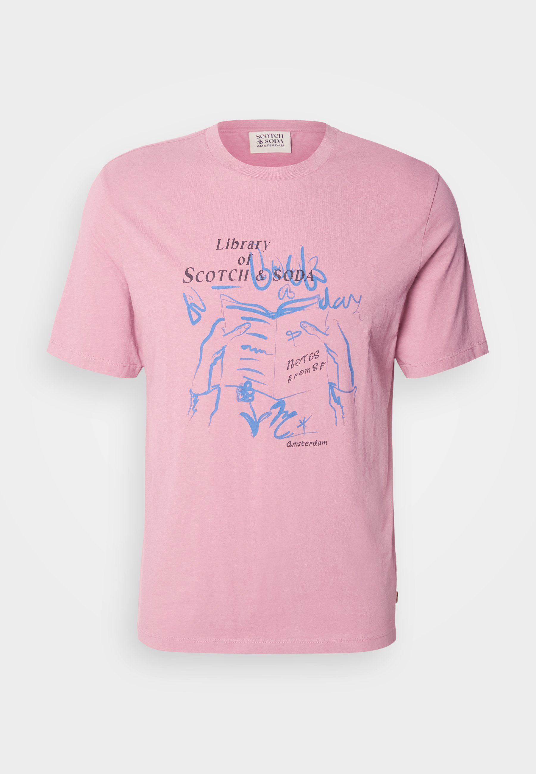 “Scotch & Soda” フロントアートワークTシャツ Pink Scotch & Soda - T-shirt z nadrukiem/różowy - Zalando.pl