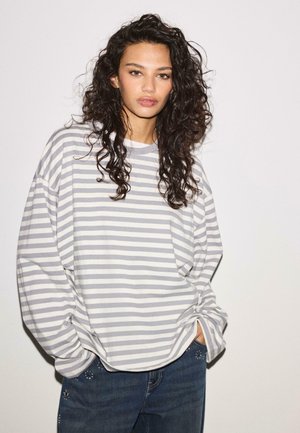 STRIPED - Maglietta a manica lunga - light grey