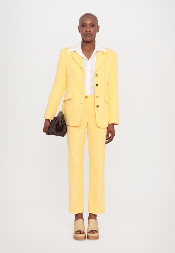 TEXTURED STRAIGHT TAILORED PANTS - Trousers - mimosa3