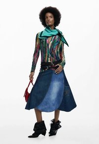 Desigual PATCH  - Jupe trapèze - blue