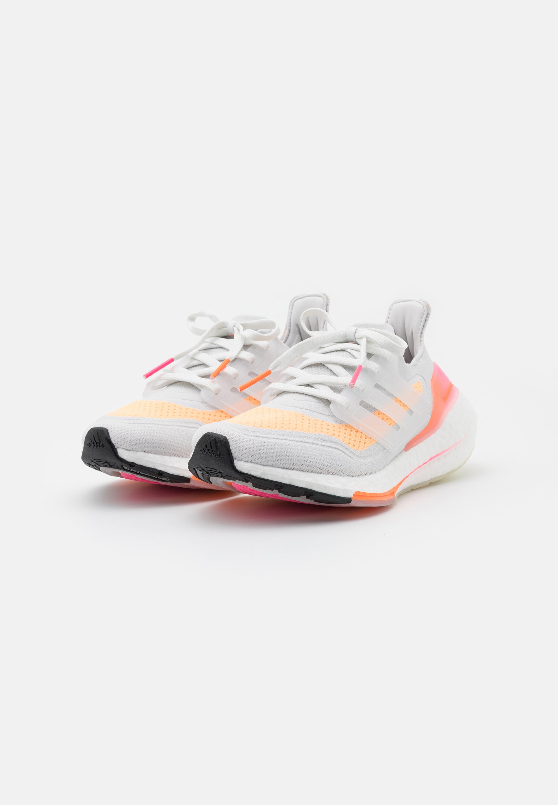 adidas Performance ULTRABOOST 21 - Laufschuh Neutral - crystal white/acid  orange/weiß - Zalando.de
