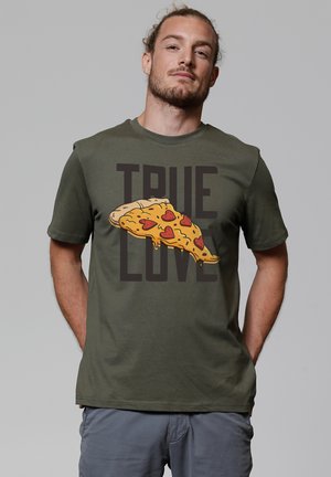 TRUE LOVE - T-shirt imprimé - khaki