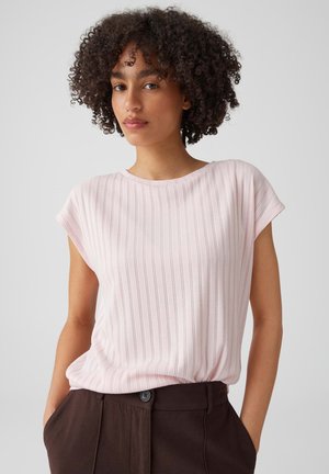 OPUS, RELAXED CLEAN TEXTURED LOOK - T-Shirt basic - rose tint