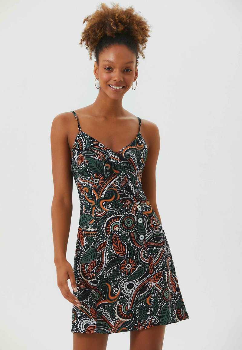 BohoClandestino BOHEMIAN Day dress black green/black Zalando.de