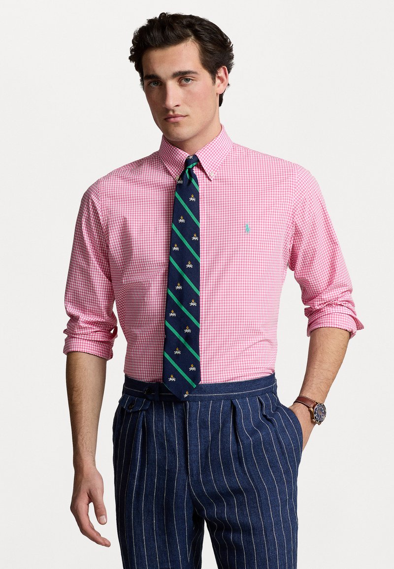 Polo Ralph Lauren SLIM FIT GINGHAM STRETCH POPLIN SHIRT - Košile - resort rose/white