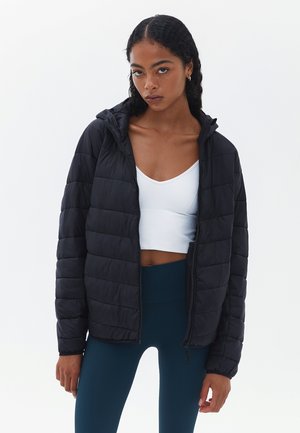 QUILTED CROP PUFFER - Talvitakki - black