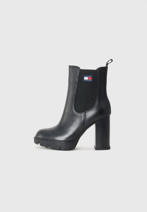 High heeled ankle boots - black