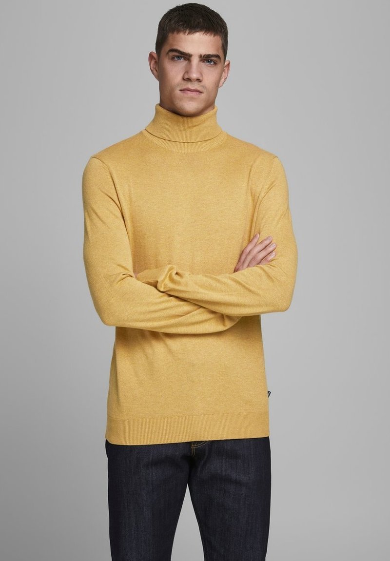 Jack & Jones JJEEMIL ROLL NECK - Neule - spicy mustard