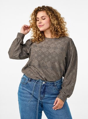 Zizzi LOCHMUSTER - Blouse - Brown