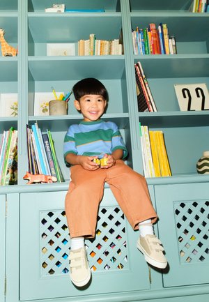 Next, REGULAR FIT - SHORT SLEEVE STRIPE T-SHIRT - T-shirt imprimé - blue green orange