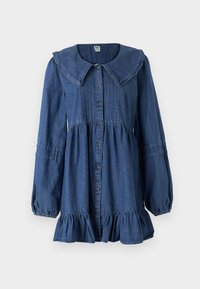 COLLAR DRESS - Robe en jean - blue