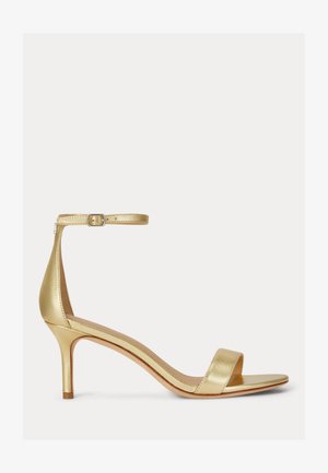 Lauren Ralph Lauren, ALLIE MID HEEL METALLIC LEATHER SANDAL - Klassieke pumps - gold-coloured