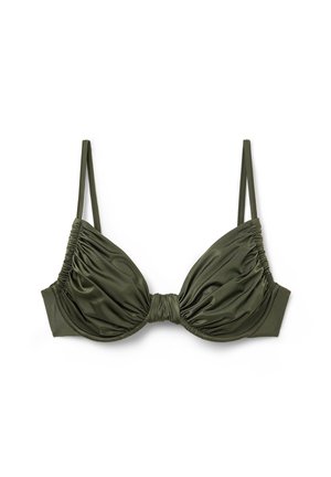 Calzedonia, BALCONETTE SHINY SATIN - Bikini-Top - dark green