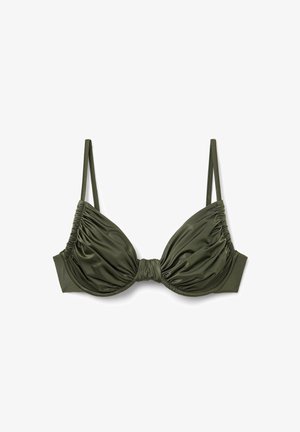Calzedonia, BALCONETTE SHINY SATIN - Bikini-Top - dark green