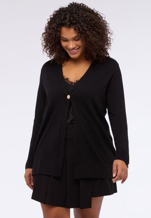 CON DETTAGLI ZIP - Cardigan - nero
