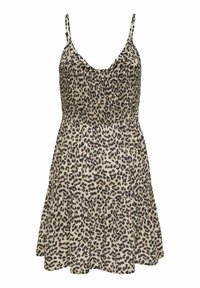 ONLY NORMAL GESCHNITTEN STELLBARE TRÄGER - Vestido informal - brown rice