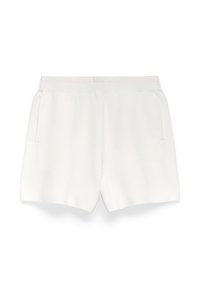 Vita shorts gjorda av lätt material, med en mjuk yta, två sidofickor och en avslappnad passform.