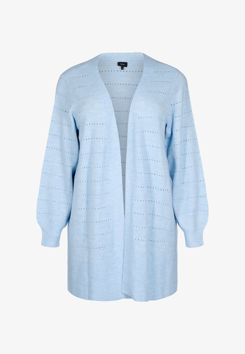 Zizzi LANGE MIT LOCHMUSTER - Strickjacke - cashmere blue mel