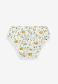 Kinderondergoed van lichte stof, met een pastel bloemen- en personageprint. Gerimpelde elastische taille, zachte en rekbare vormgeving.