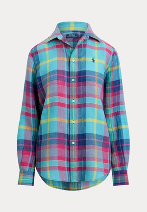 CLASSIC FIT PLAID LINEN SHIRT - Cămașă - aqua hot pink multi
