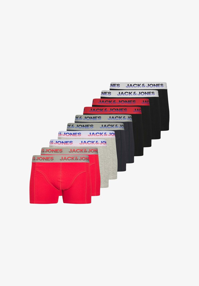 Jack & Jones JADON SOLID 10 PACK - Cuecas boxer - dark navy pack lgm rococco red black black black black dark navy