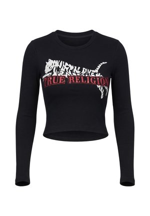 True Religion, CRYSTAL LS NOTCH TEE - T-shirt à manches longues - jet black