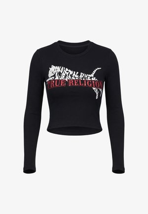 True Religion, CRYSTAL LS NOTCH TEE - T-shirt à manches longues - jet black
