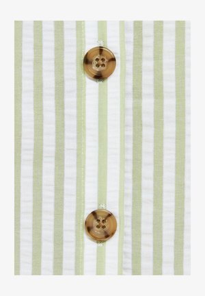 New Look, SEERSUCKER STRIPE BUTTON FRONT SLEEVELESS - Blouse - green pattern