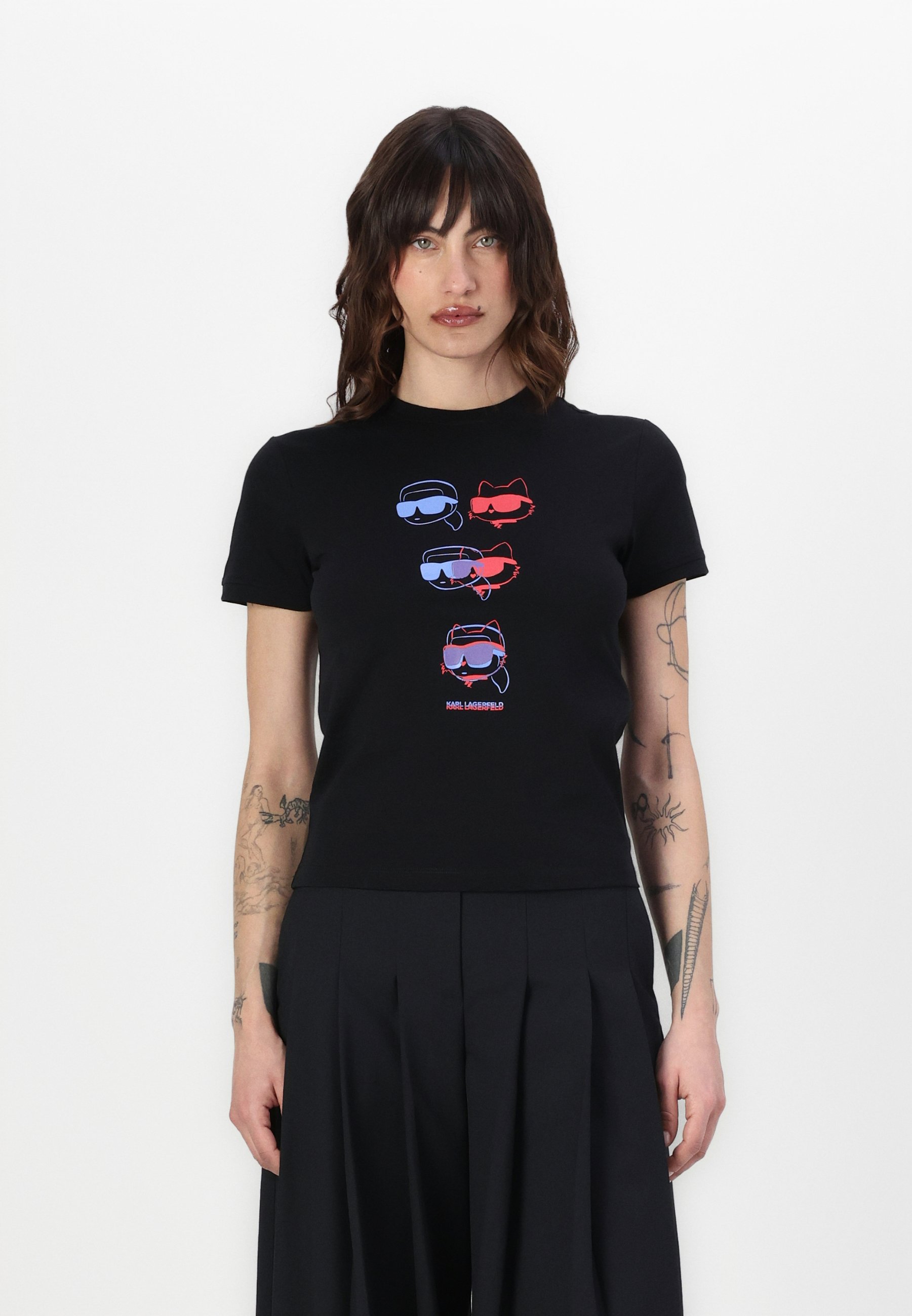 Pinko QUENTIN LOGO BIRDS RICAMATO - T-Shirt print - blu