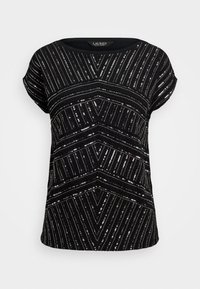 Lauren Ralph Lauren BEADED COTTON JERSEY TEE - Majica kratkih rukava s printom - black