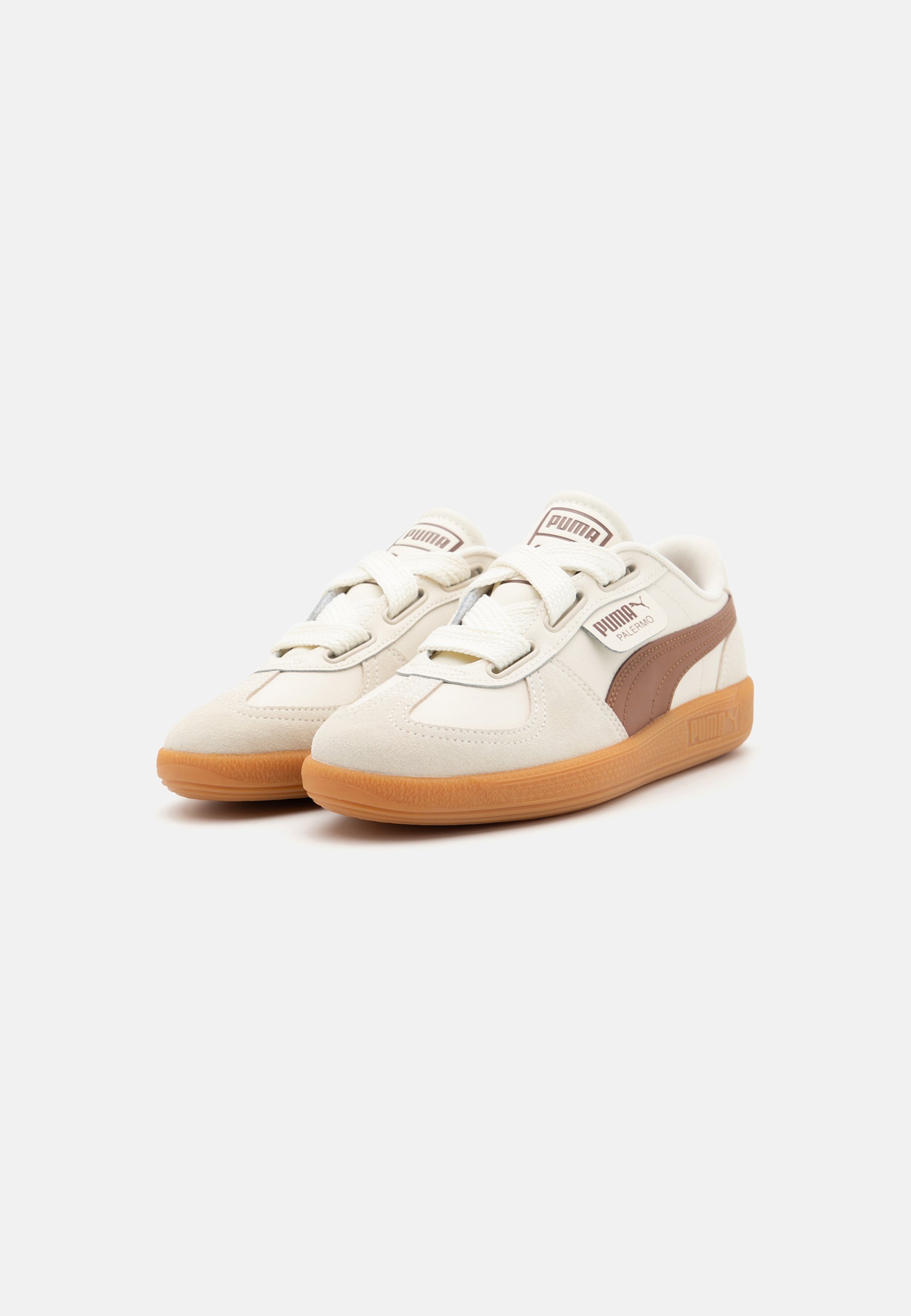 Puma PALERMO WIDE LACE - Trainers - frosted ivory/brown