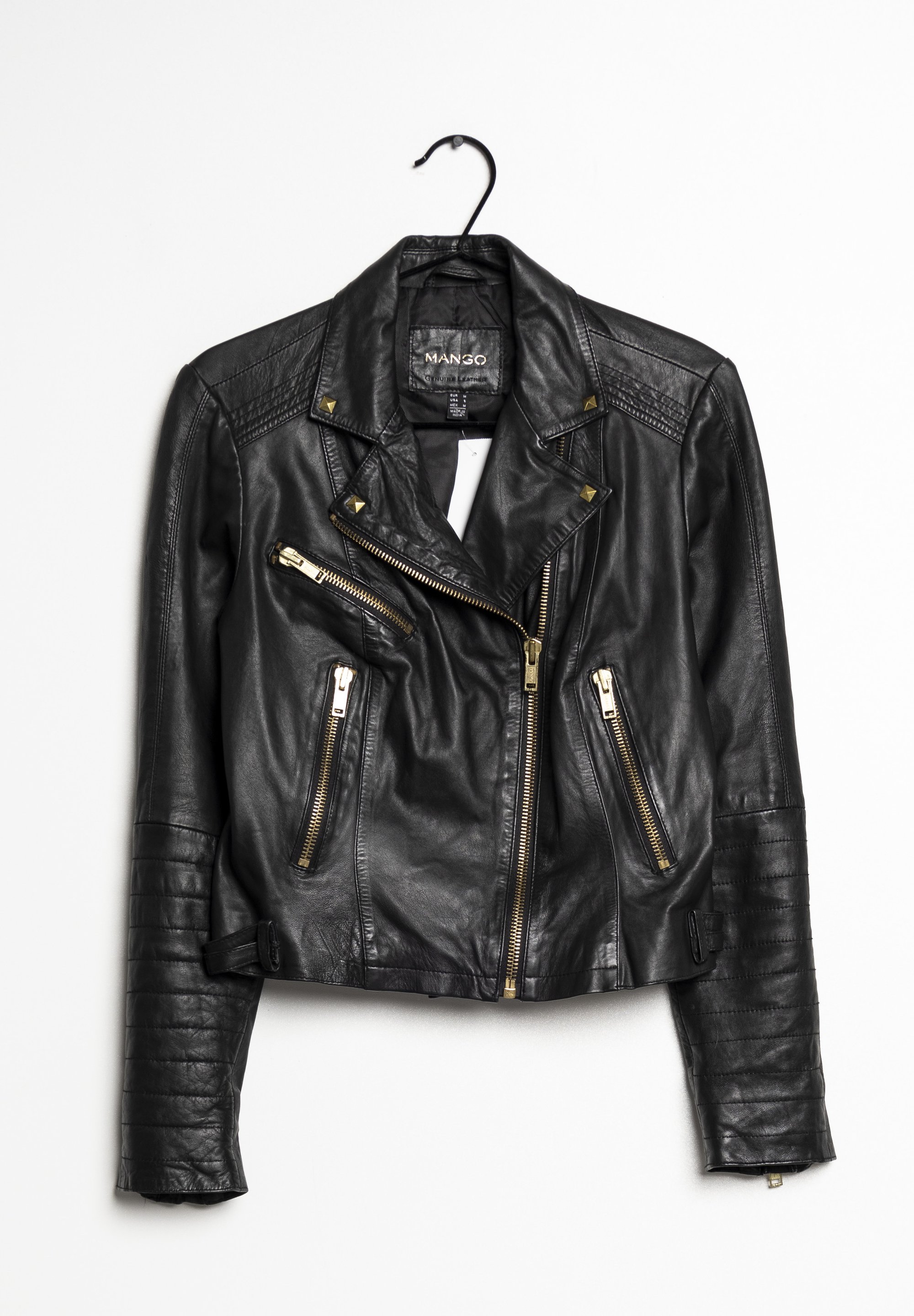 Mango Veste en cuir black/noir (Seconde main)