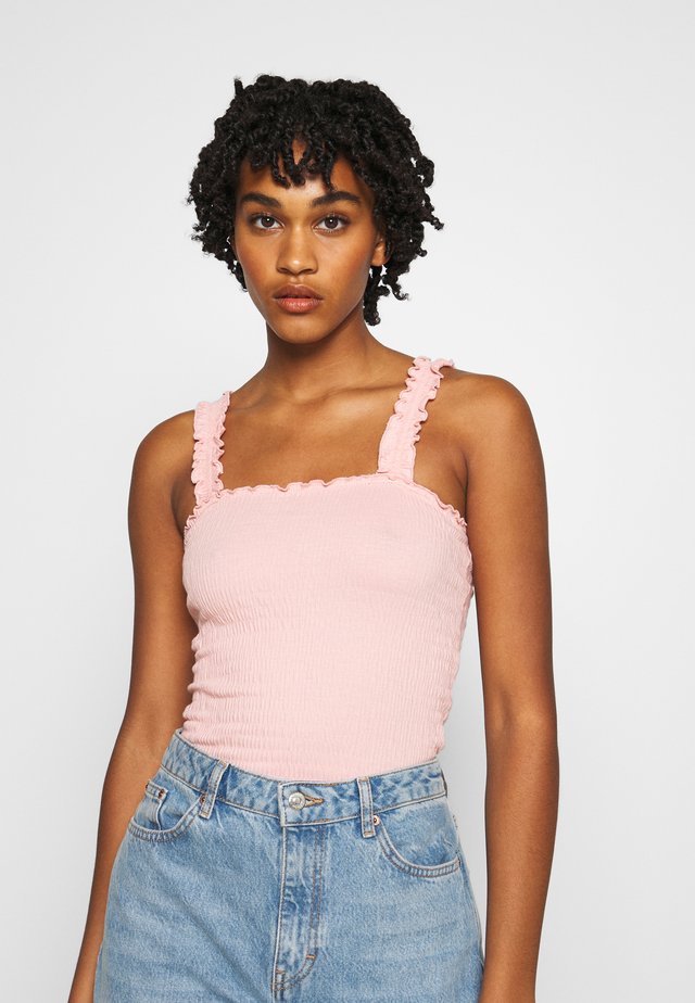 SHIRRED FRILL STRAP - Top - apricot